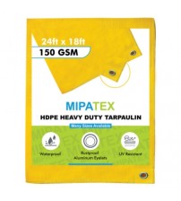 Mipatex Tarpaulin / Tirpal 24 Feet x 18 Feet 150 GSM (Yellow)